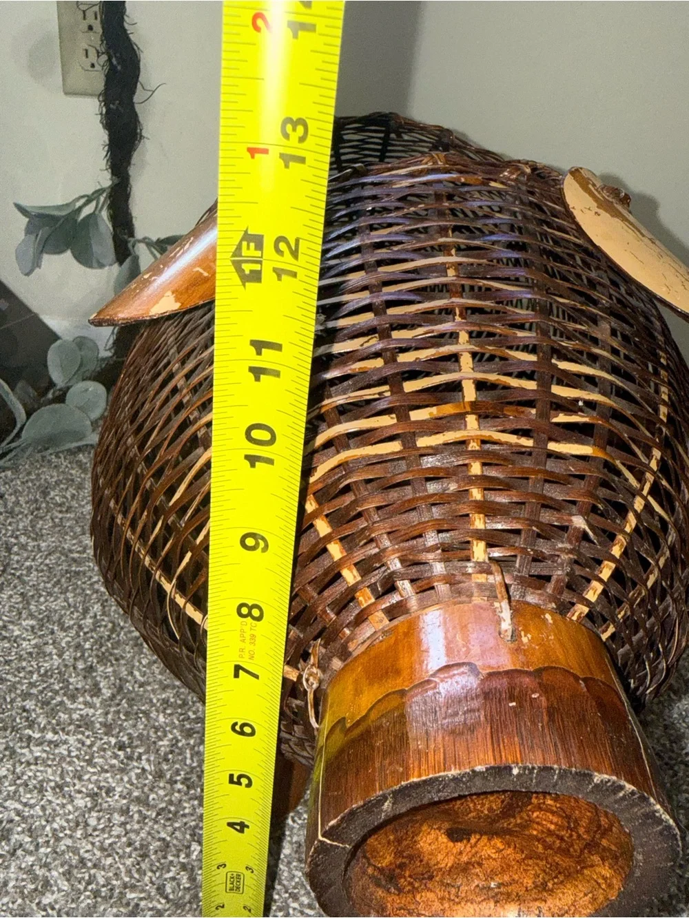 Wicker handmade pig basket